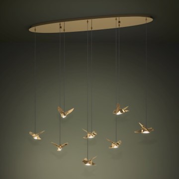Eglo - LED Stmievateľný luster na lanku 8xLED/4,2W/230V 3000K zlatá