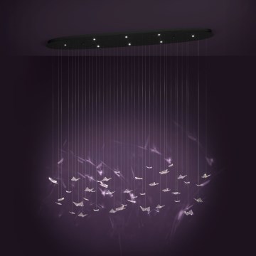 Eglo - LED stmievateľný luster na lanku 8xLED/4,2W/230V čierna/číre