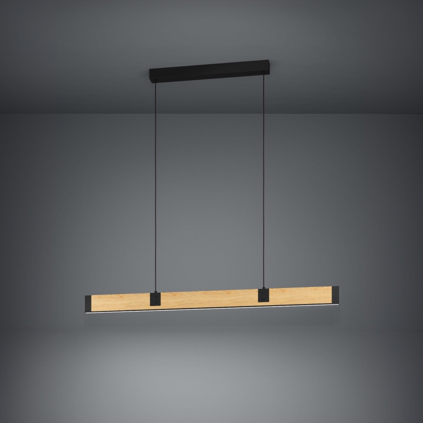 Eglo - LED Stmievateľný luster na lanku LED/28,8W/230V 3000K čierna/hnedá