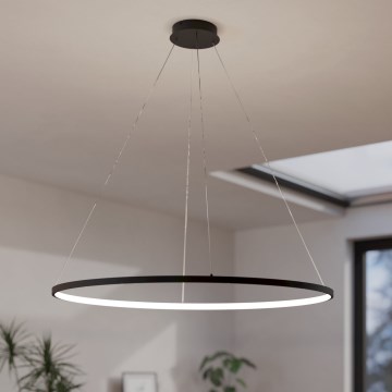 Eglo - LED Stmievateľný luster na lanku LED/40W/230V 2700-6500K čierna + diaľkové ovládanie