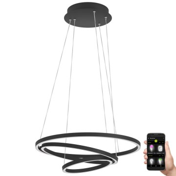 Eglo - LED Stmievateľný luster na lanku LED/43,2W/230V čierna