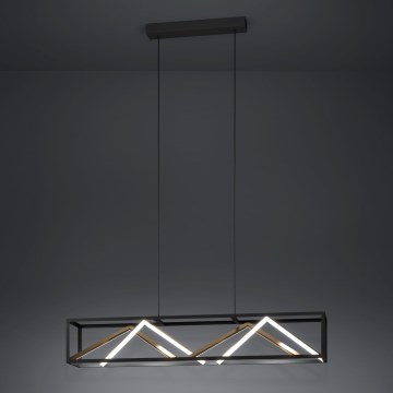 Eglo - LED Stmievateľný luster na lanku LED/46W/230V 2700-6500K čierna/zlatá + diaľkové ovládanie