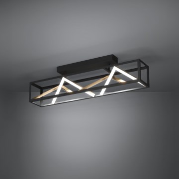 Eglo - LED Stmievateľný prisadený luster LED/45W/230V 2700-6500K čierna/zlatá + diaľkové ovládanie