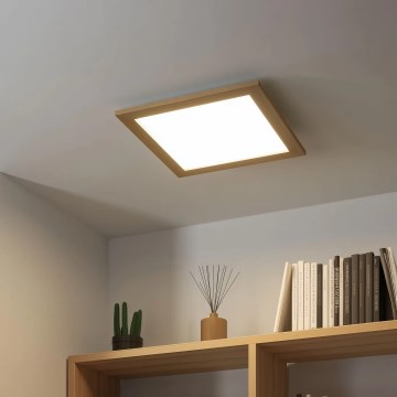 Eglo - LED Stmievateľný prisadený panel POZZALLO WOOD LED/21W/230V 2700-6500K 49,5x49,5 cm hnedá + diaľkové ovládanie