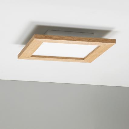 Eglo - LED Stmievateľný prisadený panel SALOBRENA 2 WOOD LED/16W/230V 4000K 34x34 cm hnedá