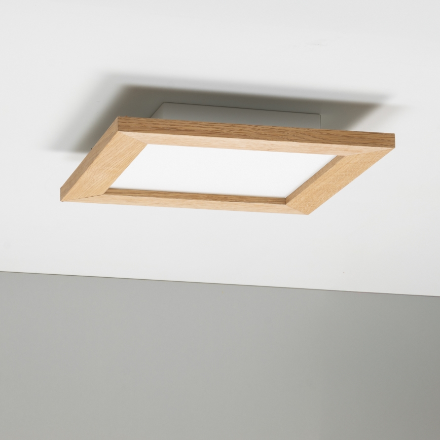 Eglo - LED Stmievateľný prisadený panel SALOBRENA 2 WOOD LED/16W/230V 4000K 34x34 cm hnedá