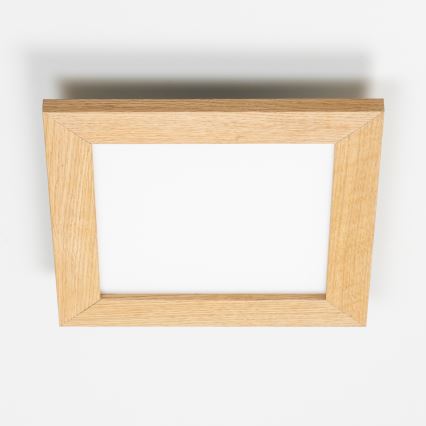 Eglo - LED Stmievateľný prisadený panel SALOBRENA 2 WOOD LED/16W/230V 4000K 34x34 cm hnedá