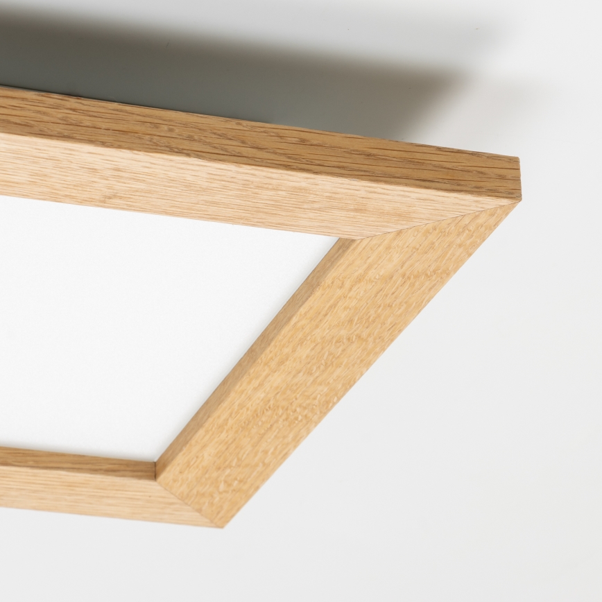 Eglo - LED Stmievateľný prisadený panel SALOBRENA 2 WOOD LED/16W/230V 4000K 34x34 cm hnedá