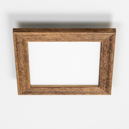 Eglo - LED Stmievateľný prisadený panel SALOBRENA 2 WOOD LED/16W/230V 4000K 34x34 cm hnedá