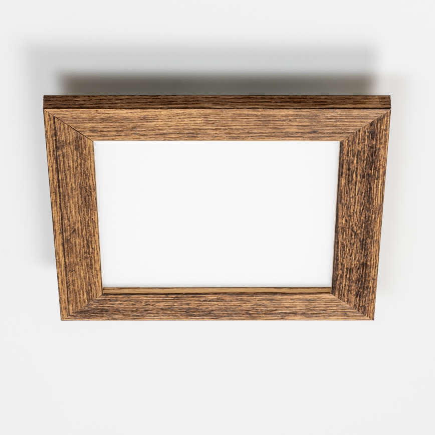 Eglo - LED Stmievateľný prisadený panel SALOBRENA 2 WOOD LED/16W/230V 4000K 34x34 cm hnedá