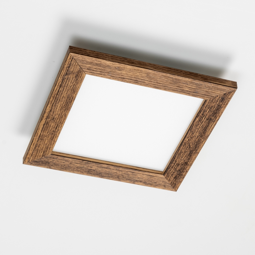 Eglo - LED Stmievateľný prisadený panel SALOBRENA 2 WOOD LED/16W/230V 4000K 34x34 cm hnedá