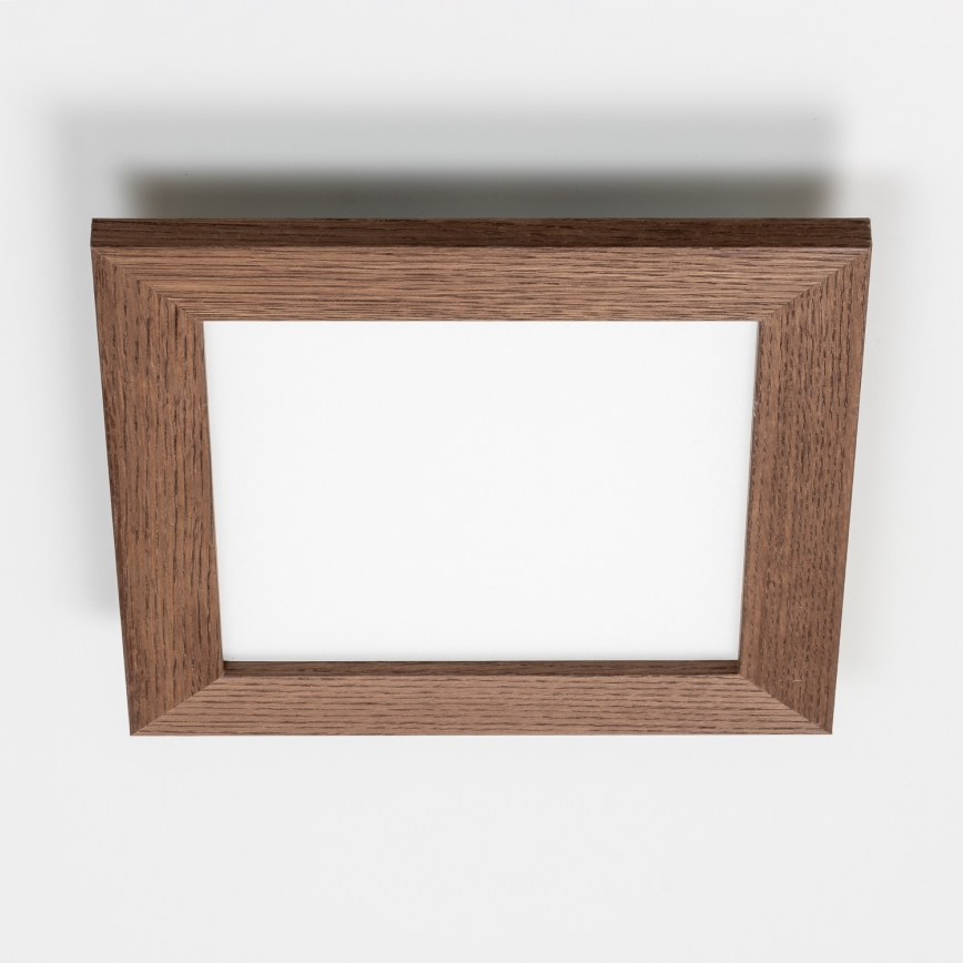 Eglo - LED Stmievateľný prisadený panel SALOBRENA 2 WOOD LED/16W/230V 4000K 34x34 cm tmavohnedá