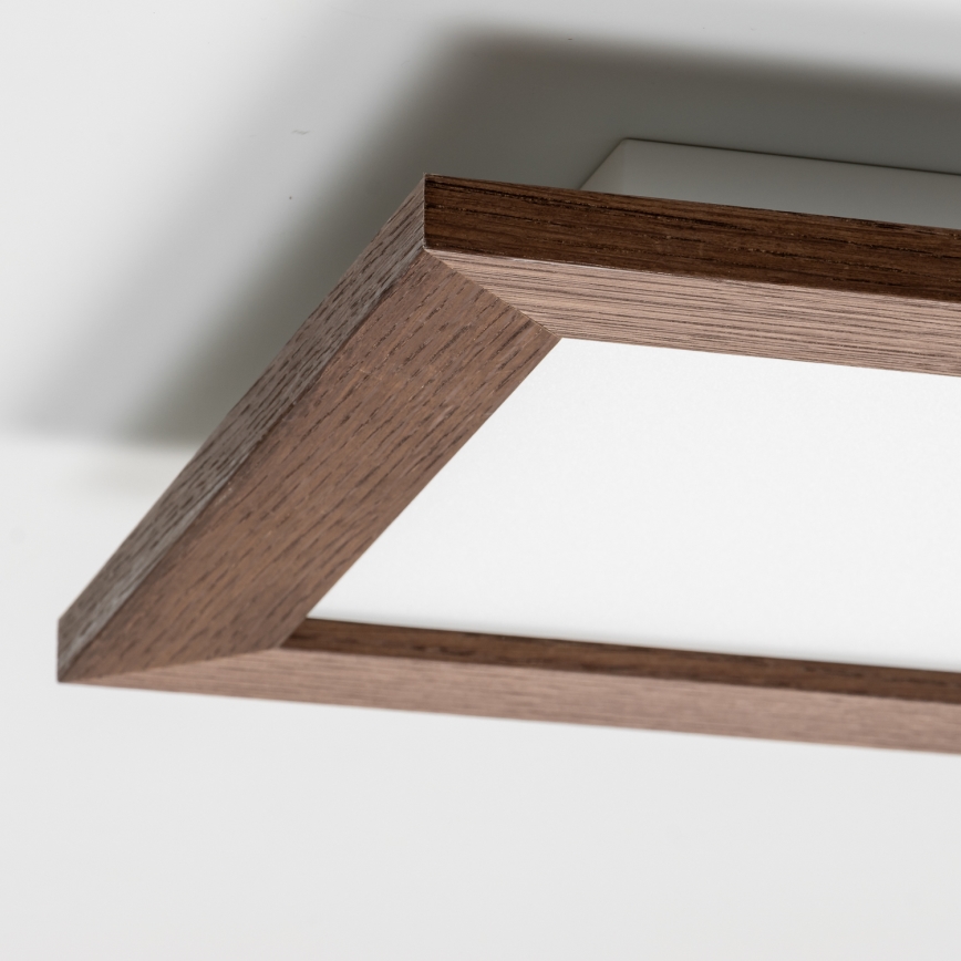 Eglo - LED Stmievateľný prisadený panel SALOBRENA 2 WOOD LED/16W/230V 4000K 34x34 cm tmavohnedá