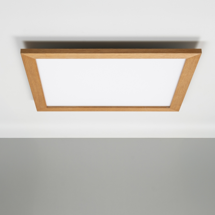 Eglo - LED Stmievateľný prisadený panel SALOBRENA-CL WOOD LED/31W/230V 2700-6500K 64x64 cm hnedá