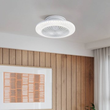 Eglo - LED stmievateľný stropný ventilátor 3xLED/12,6W/230V 2700-6500K pr. 55 cm biela + diaľkové ovládanie