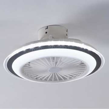 Eglo - LED Stmievateľný stropný ventilátor LED/25,5W/230V biela/šedá 2700-6500K + diaľkové ovládanie