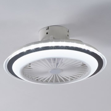 Eglo - LED Stmievateľný stropný ventilátor LED/25,5W/230V biela/šedá 2700-6500K + diaľkové ovládanie