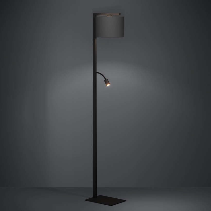 Eglo - LED Stojacia lampa 1xE27/40W/230V + LED/3,8W 3000K čierna