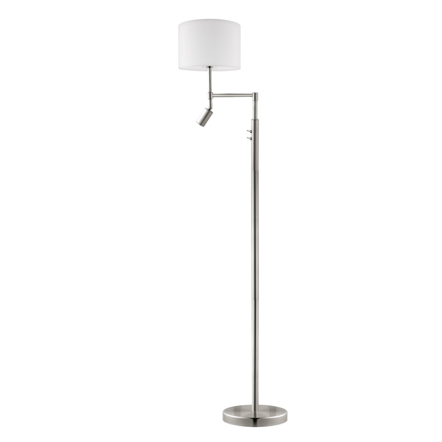 Eglo - LED Stojacia lampa TUNJA 1xE27/60W/230V + LED/2,1W pr. 30 cm matný chróm/biela