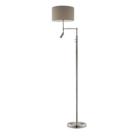 Eglo - LED Stojacia lampa TUNJA 1xE27/60W/230V + LED/2,1W pr. 38 cm matný chróm/taupe