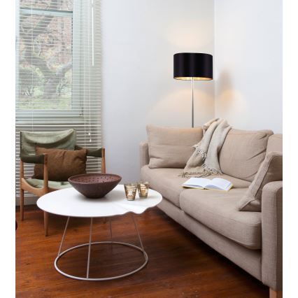 Eglo - LED  Stojacia lampa TUNJA 1xE27/60W/230V matný chróm/čierna