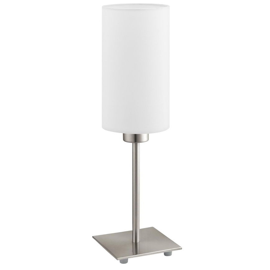 Eglo - LED  Stolná lampa TUNJA 1xE27/60W/230V 26,5 cm matný chróm/biela