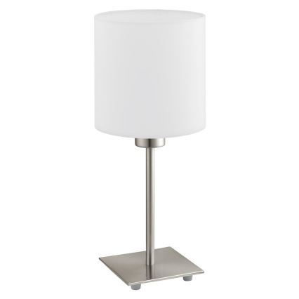 Eglo - LED  Stolná lampa TUNJA 1xE27/60W/230V 26,5 cm matný chróm/biela