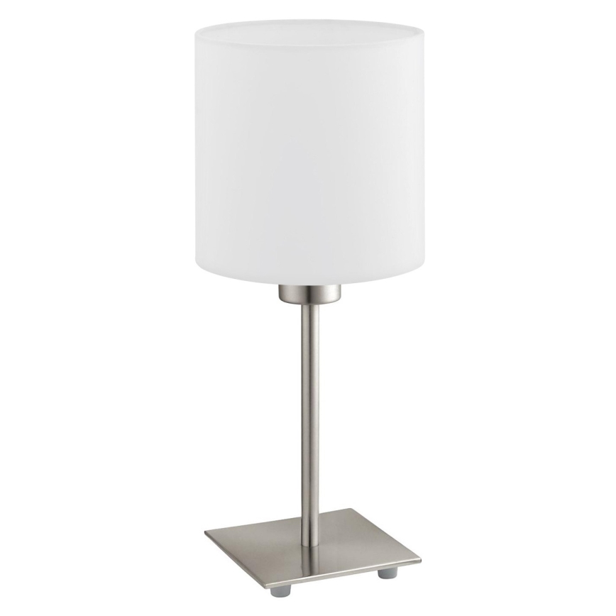 Eglo - LED  Stolná lampa TUNJA 1xE27/60W/230V 26,5 cm matný chróm/biela