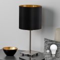Eglo - LED  Stolná lampa TUNJA 1xE27/60W/230V 26,5 cm matný chróm/čierna
