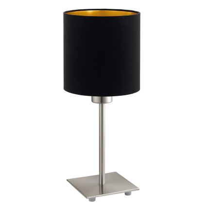Eglo - LED  Stolná lampa TUNJA 1xE27/60W/230V 26,5 cm matný chróm/čierna