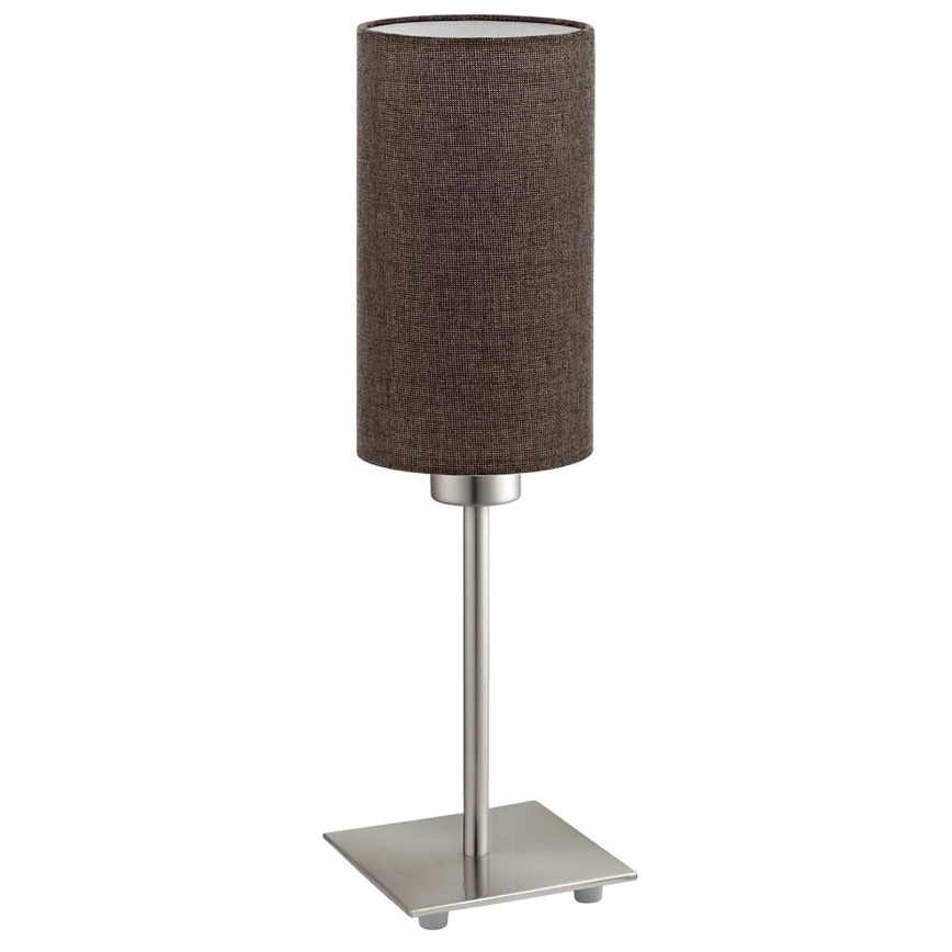 Eglo - LED  Stolná lampa TUNJA 1xE27/60W/230V 26,5 cm matný chróm/hnedá