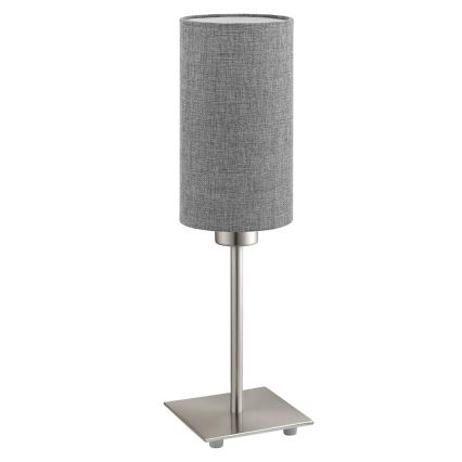 Eglo - LED  Stolná lampa TUNJA 1xE27/60W/230V 26,5 cm matný chróm/šedá