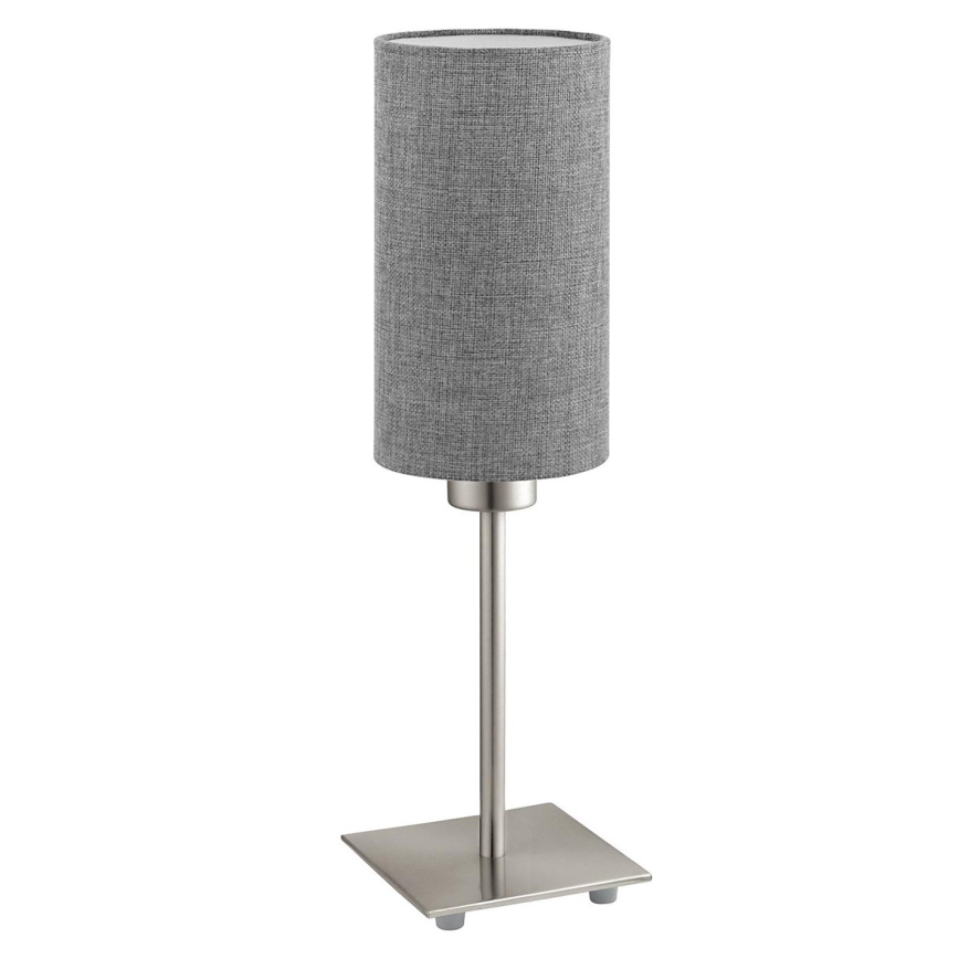 Eglo - LED  Stolná lampa TUNJA 1xE27/60W/230V 26,5 cm matný chróm/šedá