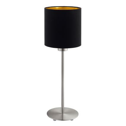 Eglo - LED  Stolná lampa TUNJA 1xE27/60W/230V 38,5 cm matný chróm/čierna