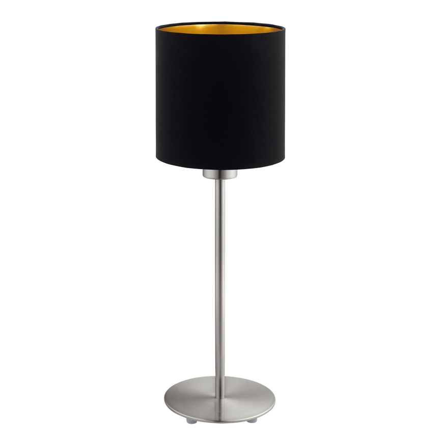 Eglo - LED  Stolná lampa TUNJA 1xE27/60W/230V 38,5 cm matný chróm/čierna