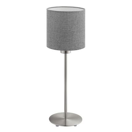Eglo - LED  Stolná lampa TUNJA 1xE27/60W/230V 38,5 cm matný chróm/šedá