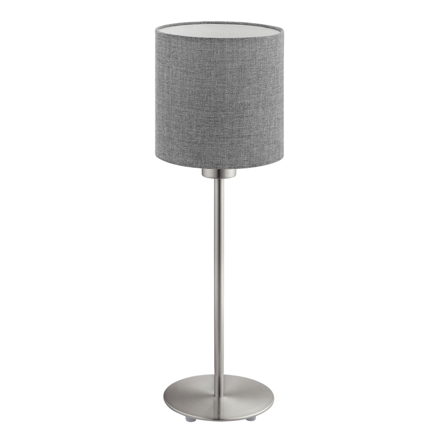 Eglo - LED  Stolná lampa TUNJA 1xE27/60W/230V 38,5 cm matný chróm/šedá