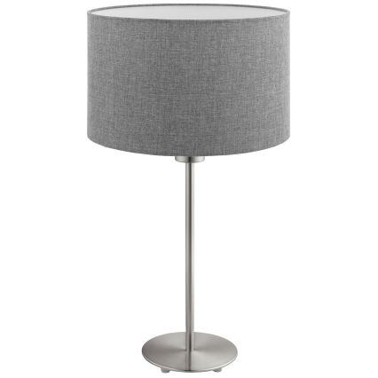 Eglo - LED  Stolná lampa TUNJA 1xE27/60W/230V 38,5 cm matný chróm/šedá