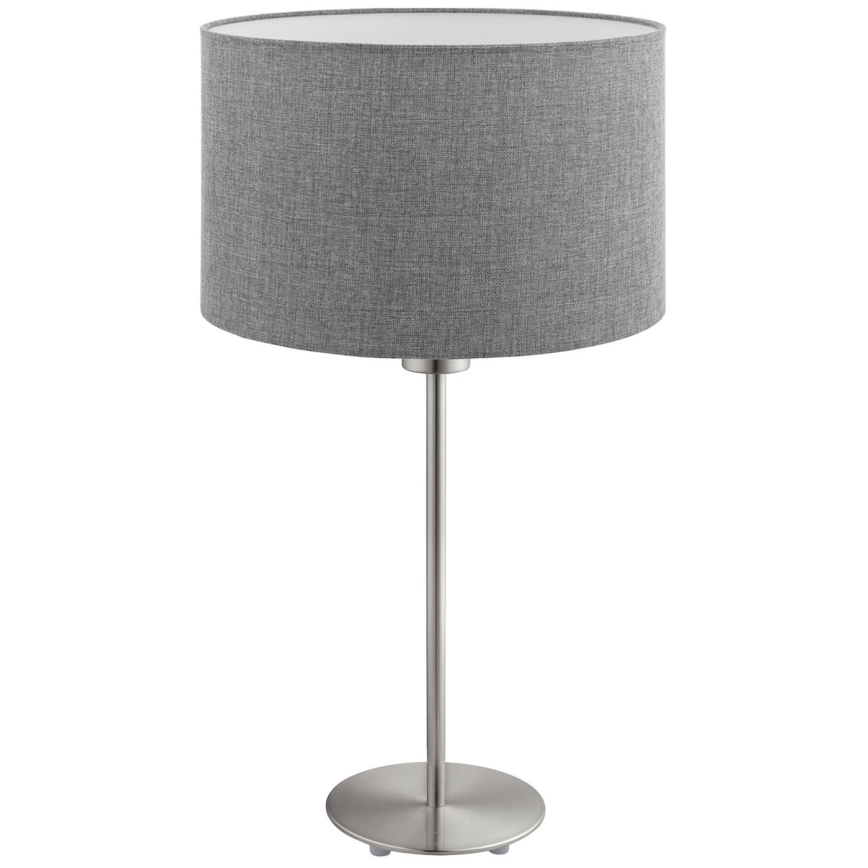 Eglo - LED  Stolná lampa TUNJA 1xE27/60W/230V 38,5 cm matný chróm/šedá