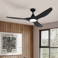 Eglo - LED stropný ventilátor LED/20W/230V 3000/4000/5000K priemer 132 cm čierny + diaľkové ovládanie