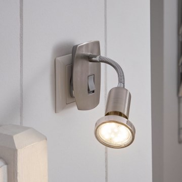 Eglo - LED svietidlo do zásuvky 1x GU10/2,8 W/230 V matný chróm