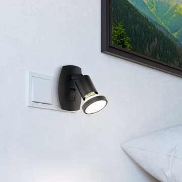 Eglo - LED svietidlo do zásuvky 1xGU10/4,5W/230V čierna