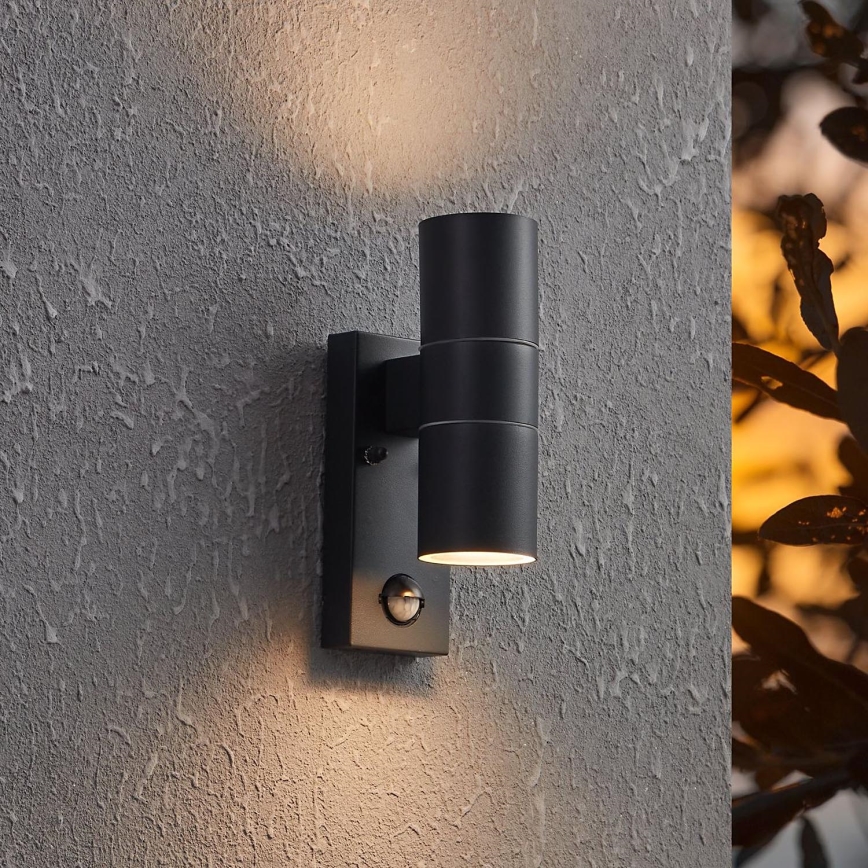 Eglo - LED Vonkajšie nástenné svietidlo so senzorom 2xGU10/3W/230V IP44