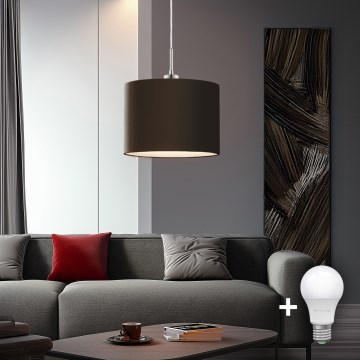 Eglo - LED závesný luster na lanku TUNJA 1xE27/60W/230V hnedá