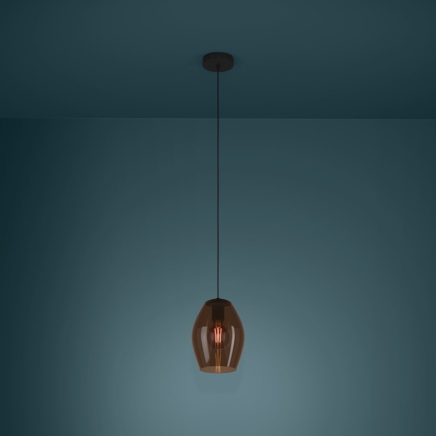 Eglo - Luster na lanku 1xE27/40W/230V hnedá