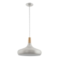 Eglo - Luster na lanku 1xE27/40W/230V pr. 40 cm strieborná - FSC certifikované