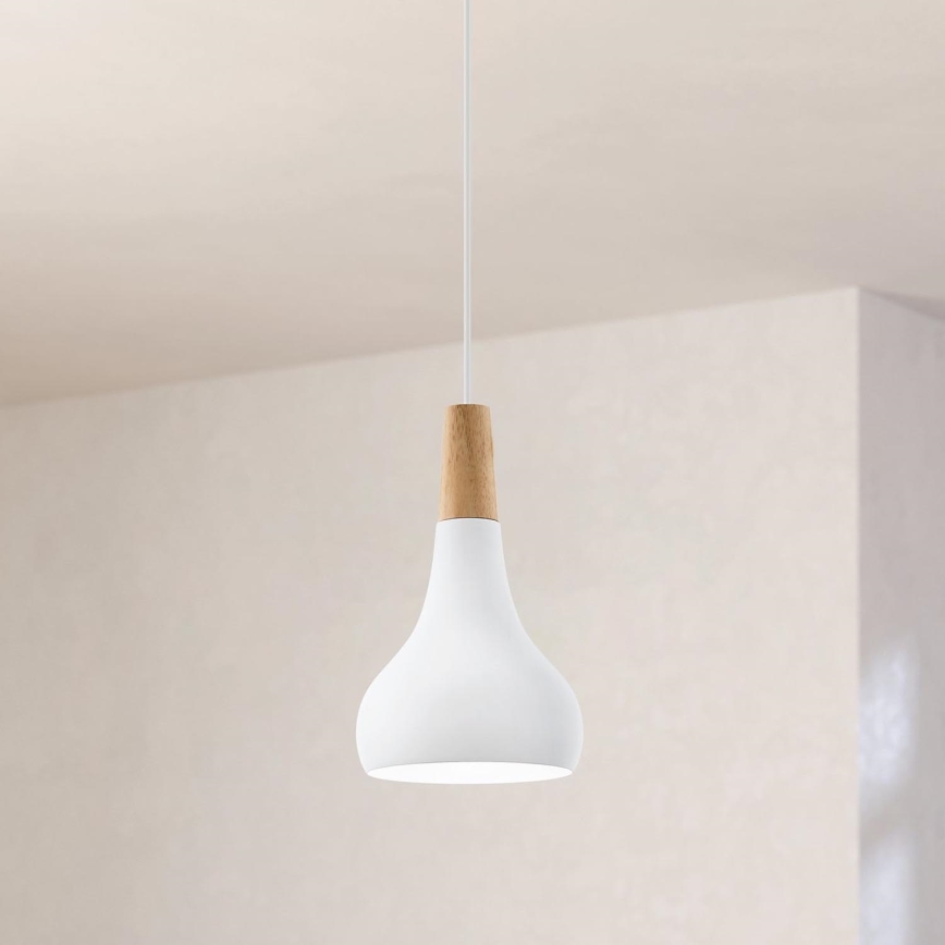 Eglo - Luster na lanku 1xE27/60W/230V pr. 18 cm biela