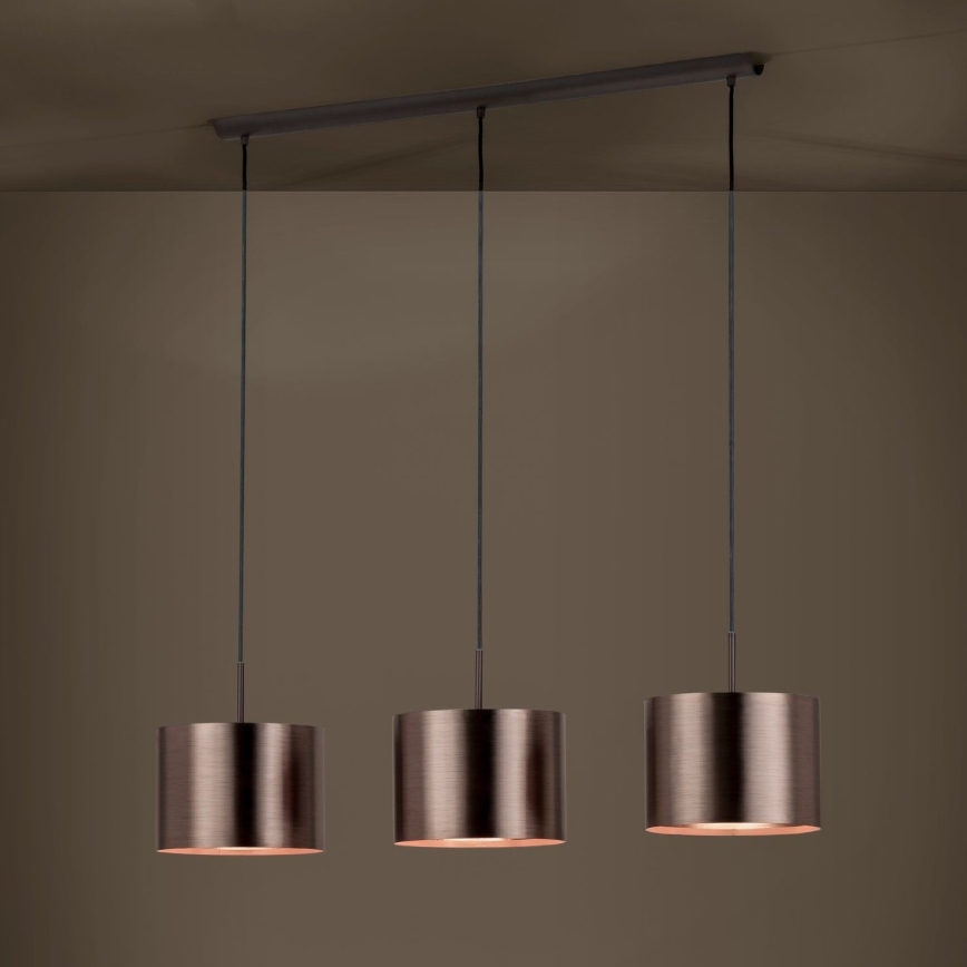 Eglo - Luster na lanku 3xE27/60W/230V medená