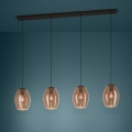 Eglo - Luster na lanku 4xE27/40W/230V hnedá
