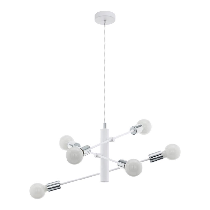 Eglo - Luster na lanku 6xE27/60W/230V biela